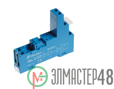 Розетка с винт. клеммами (с зажимной клетью) для реле 40.51 40.52 40.61 44.52 44.62 модули 99.80 в комплекте пластик. клипса 095.91.3 син. FINDER 95953SPA