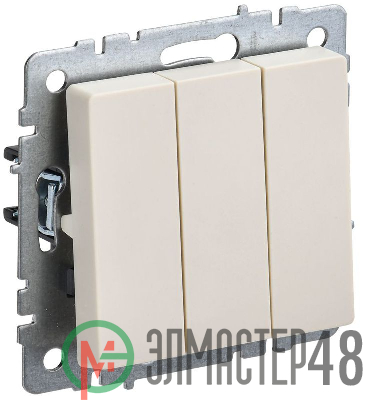Выключатель 3-кл. СП BRITE ВС10-3-0-БрКр 10А беж. IEK BR-V30-0-10-K10
