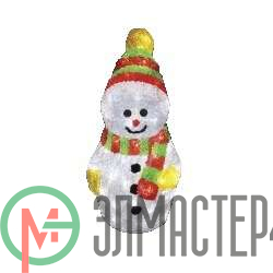 Фигура акриловая "Снеговик с шарфом" 30см 40LED 2Вт 24В IP44 (с трансф.) бел. NEON-NIGHT 513-275