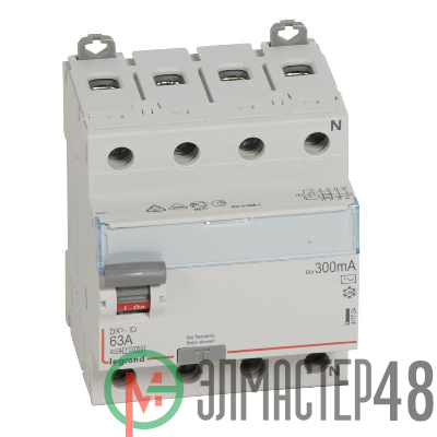 Выключатель диф. тока 4п 63А 300мА тип AC DX3 Leg 411724