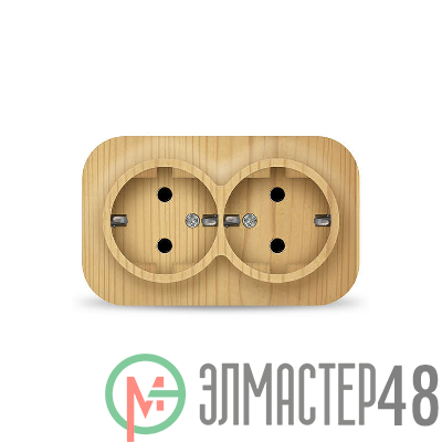 Розетка 2-м ОП 16А IP20 с заземл. сосна IONICH 1439
