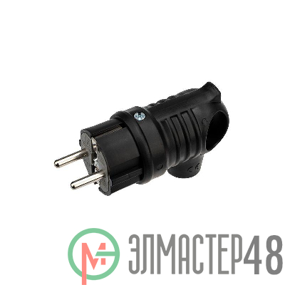 Вилка угловая влагозащ. с кольцом с/з 16А IP44 каучук Rexant 111-002