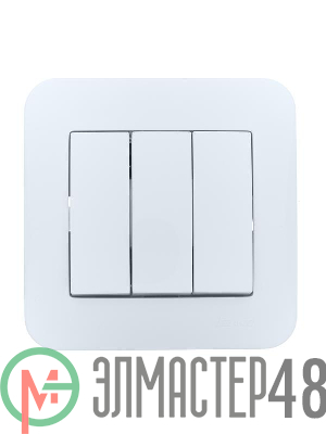 Выключатель 3-кл. 1п СП ASTI 10А IP20 в сборе бел. LEZARD 7081-0202-109