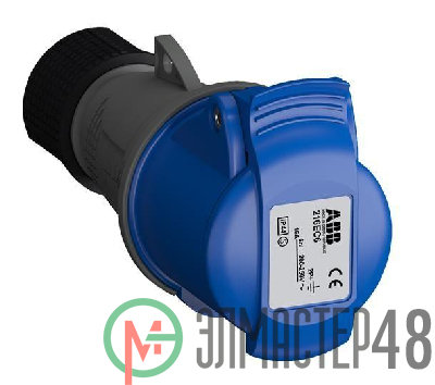 Розетка кабельная 216EC6 Easy&Safe 216EC6 16А 2P+E IP44 6ч ABB 2CMA102003R1000