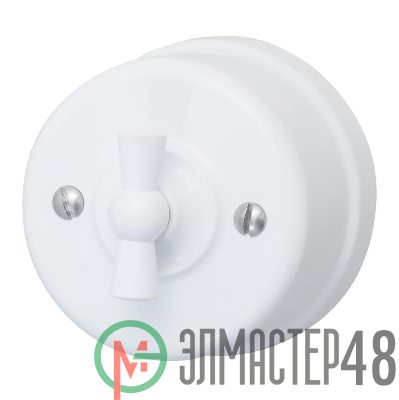 Выключатель 1-кл. ретро ABS-пластик бел. Bironi B1-200-21