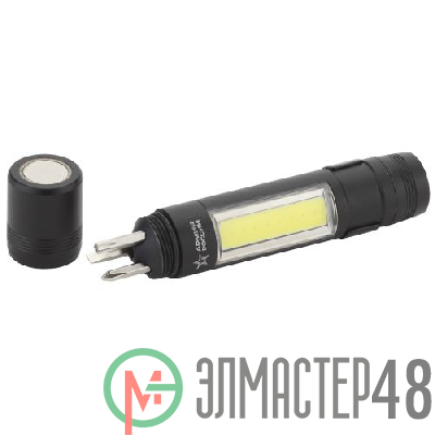 Фонарь MB-702 АРМИЯ РОССИИ универс. Сапер COB 1.5Вт алюм. отвертки; магнит; клипса 1хААА блист. ЭРА Б0030200