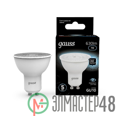 Лампа светодиодная Black MR16 GU10 7Вт 4100К 1/10/100 Gauss 101506207