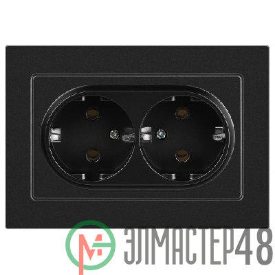 Розетка Accent 6-205-05 2X2P+E Schuko 16А-250В IP20 СУ AL/CU антрацит Intro Б0063494