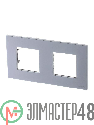Рамка 2-м 4мод. Zenit серебристый ABB 2CLA227200N1301