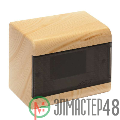 Щиток ОП Тусо 6мод. с прозр. двер. 160х132х93мм IP40 сосна на светл. основе Рувинил 68026-27М
