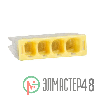 Клемма строительно-монтажная OptiKit СМК 2273-244 (с пастой) 4 отверстия 0.5-2.5кв.мм КЭАЗ 351061