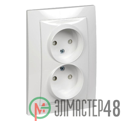 Розетка 2-м СП Unica 16А IP20 защ. шторки без заземл. бел. SchE MGU23.063.18D