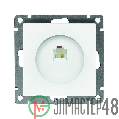 Розетка компьютерная 1-м СП Афина RJ45 кат.5E механизм бел. Universal A0051