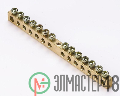 Шина нулевая 14 групп/крепеж по центру сеч. 6х9 SchE 32003DEK