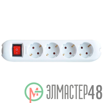 Колодка удлинителя 4GS-SMART 4-м с выкл. 5440 16А с заземл. IN HOME 4690612010496