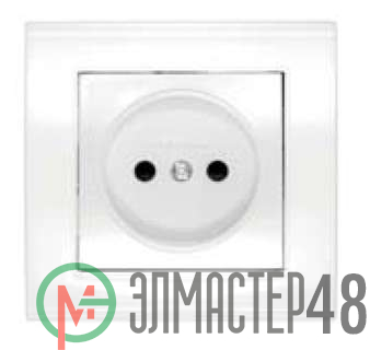 Розетка 1-м СП Бриллиант 16А IP20 защ. шторки без заземл. бел. Universal 7947595