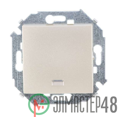 Выключатель 1-кл. СП Simon 15 10А IP20 с подсветкой винтов. зажим механизм шампань Simon 1591104-034