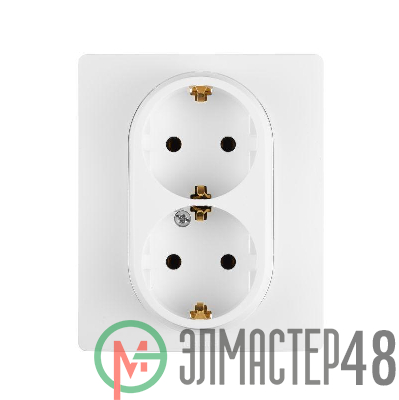 Розетка 2-м СП Etika 2К+З 16А с заземл. винт. зажимы в сборе бел. Leg 672223