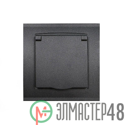 Розетка 1-м СП Бриллиант 16А IP20 с заземл. с крышкой в сборе графит Universal 7947649-Gr