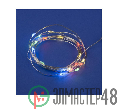 Гирлянда LED на батарейках ULD-S0200-020/DTB/3AA/RC RGB IP20 DEW 3AA (не в/к) "Роса" 2м 20 диодов RGB свет пульт ДУ (в/к) Uniel UL-00007247