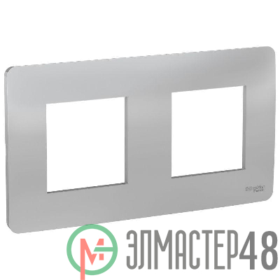 Рамка 2-м UNICA STUDIO алюм. SchE NU200430