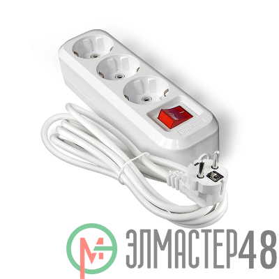 Удлинитель 3х5м с заземл. IP20 S-303А ПВС 3х1.5 с выкл.Universal 1727