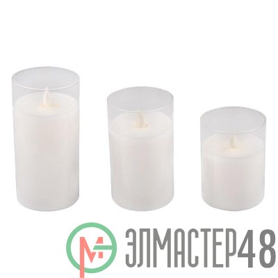 Свеча декоративная CL7-SET3-wh (компл. 3-х свечей бел.) ФАZА 4895205018853