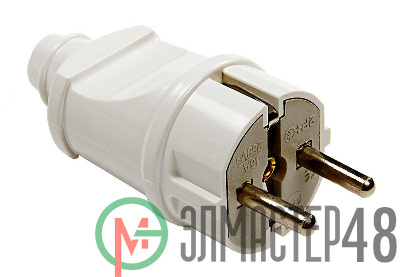Вилка прямая с заземл. 16А 4140 бел. ASD / IN HOME 4690612000565