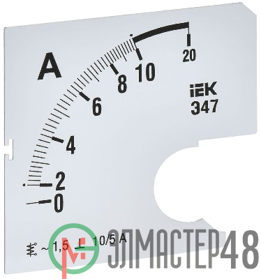 Шкала сменная для амперметра Э47 10/5А-1.5 72х72мм IEK IPA10D-SC-0010
