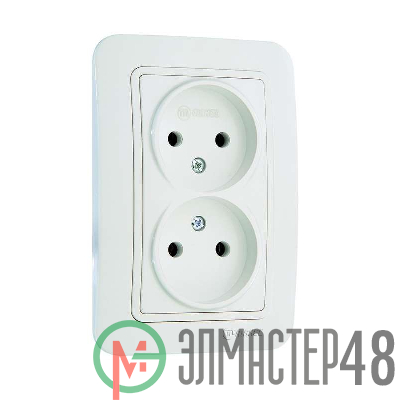 Розетка 2-м СП Lillium 16А IP20 без заземл. бел./бел. Makel 70017