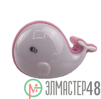 Светильник NL-183 ночник с выкл. "Кит розовый" 220В Camelion 12905