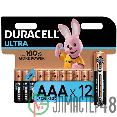 Элемент питания алкалиновый LR03-12BL Ultra (блист.12шт) Duracell Б0038767
