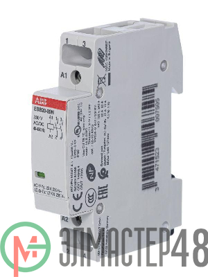 Контактор ESB20-20N-06 модульный (20А АС-1 2НО) катушка 230В AC/DC ABB 1SBE121111R0620
