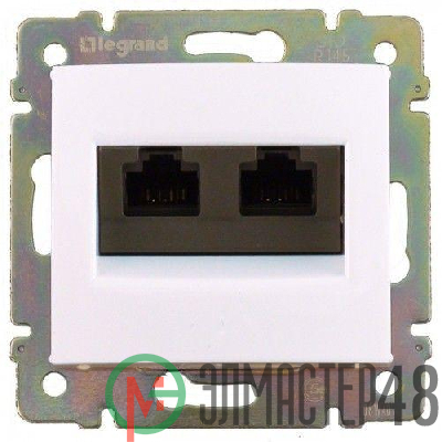 Розетка компьютерная 2-м СП Valena RJ45 кат.5 UTP механизм сл. кость (DIY-упак.) Leg 695626