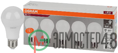 Лампа светодиодная LED Value LVCLA75 10SW/840 230В E27 2х5 RU (уп.5шт) OSRAM 4058075577749