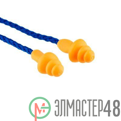 Вкладыш противошумный многоразовый со шнурком в пластиковом контейнере серия 1200 3М 7100109118