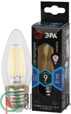 Лампа светодиодная филаментная F-LED B35-9W-840-E27 9Вт B35 свеча 4000К нейтр. бел. E27 Эра Б0046997