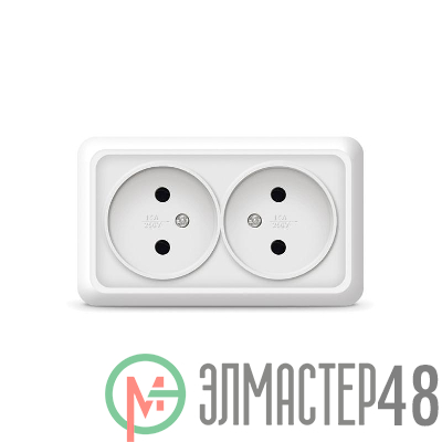 Розетка 2-м ОП Олимп 16А IP20 бел. Universal О0102