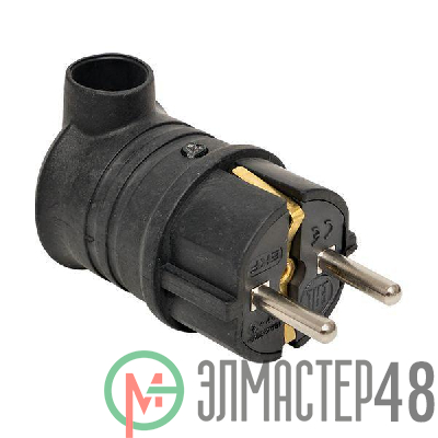 Вилка угловая 230В 2P+PE 16А IP44 каучук PROxima EKF RPS-017-16-230-44-r