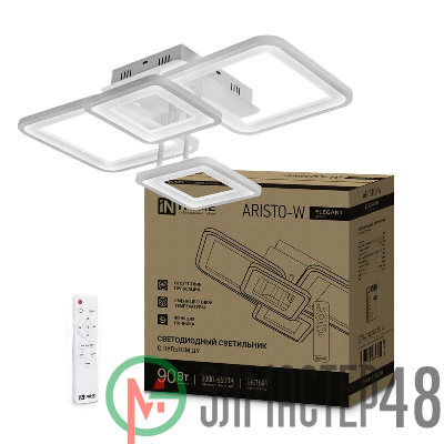 Светильник светодиодный ELEGANT ARISTO-W 90Вт 230В 3000-6500К 7000лм 535х370х151мм пульт ДУ бел. IN HOME 4690612047300