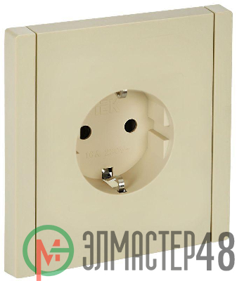 Розетка СП FORTE&PIANO FP415 16А с заземл. защ. шторки винт. крепл. ваниль IEK FP-R14-16-K10
