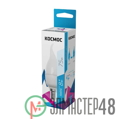 Лампа светодиодная CW 8Вт 220В E14 4500К Космос Lksm_LED8wCWE1445
