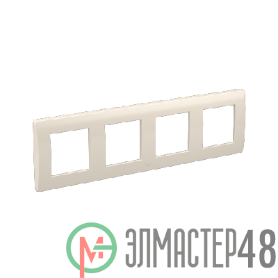 Рамка 4-м 4х2мод. Brava сл. кость RAL9001 DKC 75014O