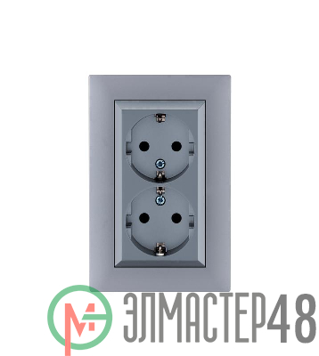 Розетка 2-я Karea RIZZ STAR с заземл. сер. Makel 88065082