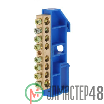 Шина PE "земля" на DIN-изол. ШНИ-8х12-8-Д NO-222-51 син. ЭРА Б0033431