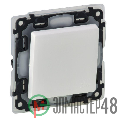 Механизм выключателя 1-кл. СП Valena Life 10А IP44 250В 10АХ с лицевой панелью; безвинтовые зажимы бел. Leg 752151