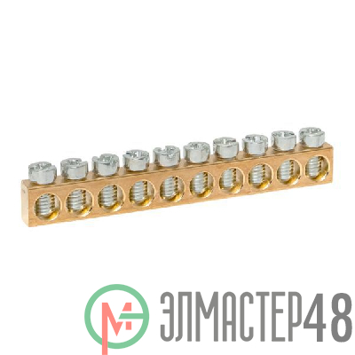 Шина PEN "ноль-земля" (6х9мм) 10 отв. для щитов Nova Unix Unix65 EKF nv-k10
