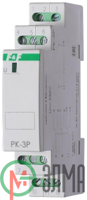 Реле промежуточное PK-3P (монтаж на DIN-рейке 35мм 220В 50Гц 3х8А 3NO/NC IP20) F&F EA06.001.023
