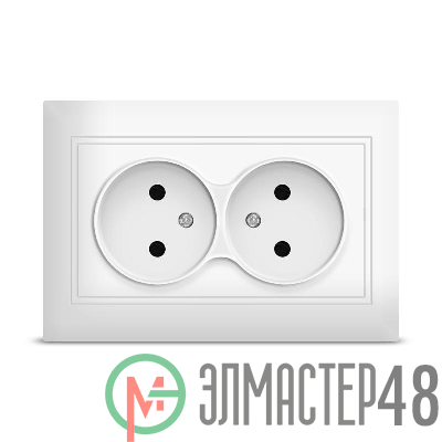 Розетка 2-м СП Севиль 16А IP20 бел. Universal С0102
