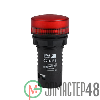 Лампа светодиодная OptiSignal Compact D22 С7-L-F4 красн. 110В AC/DC XB7EV04GP КЭАЗ 362155